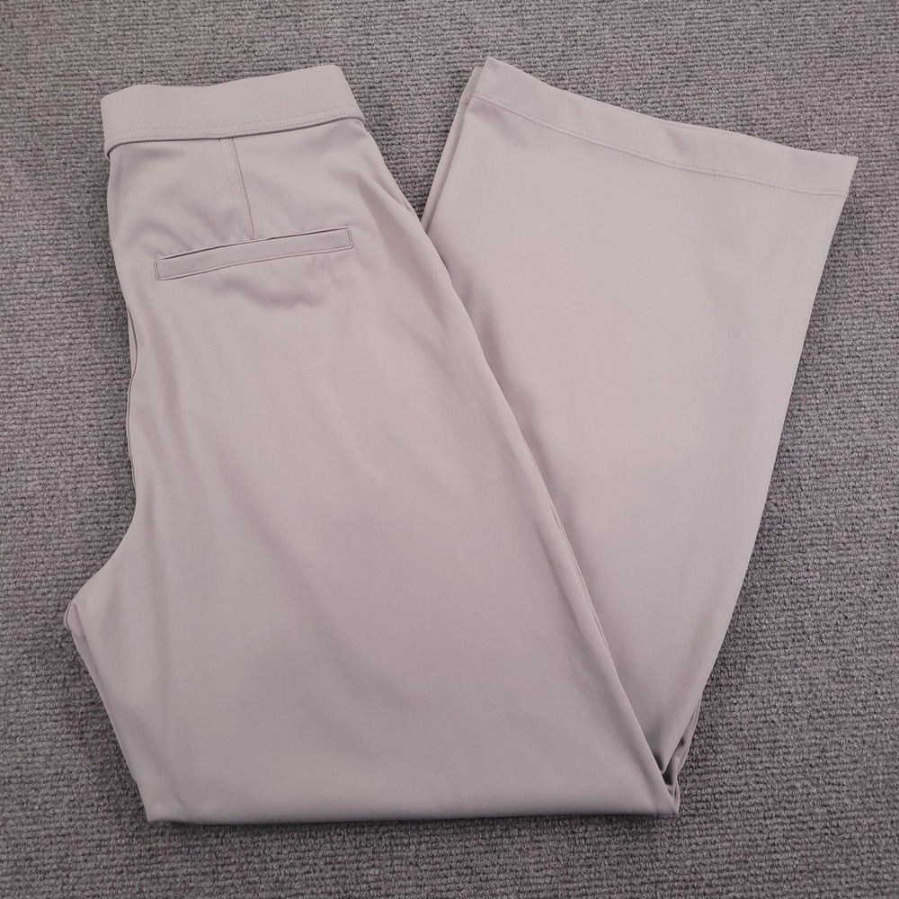 HALARA Pants Womens Medium Gray Wide Leg Stretch Dress Work Pleated Pockets
